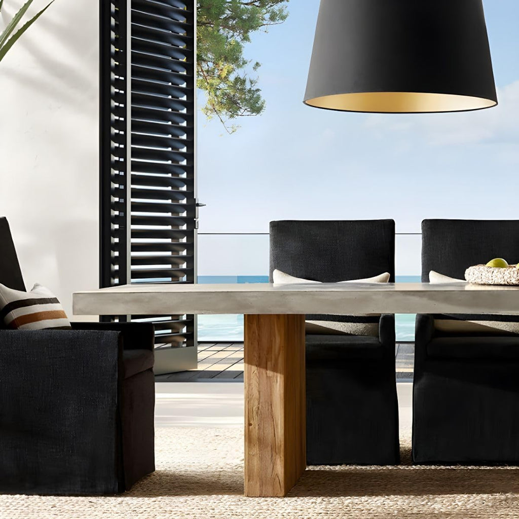 LAKIQ Solid Wood Double-Pedestal Dining Table