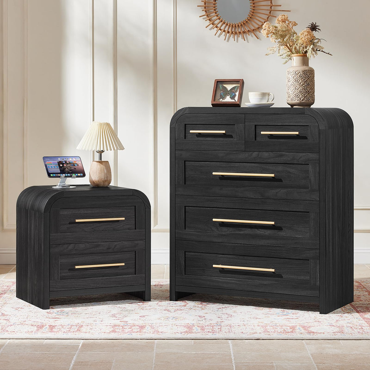 JINVICJIASI Curved Bedroom Dresser