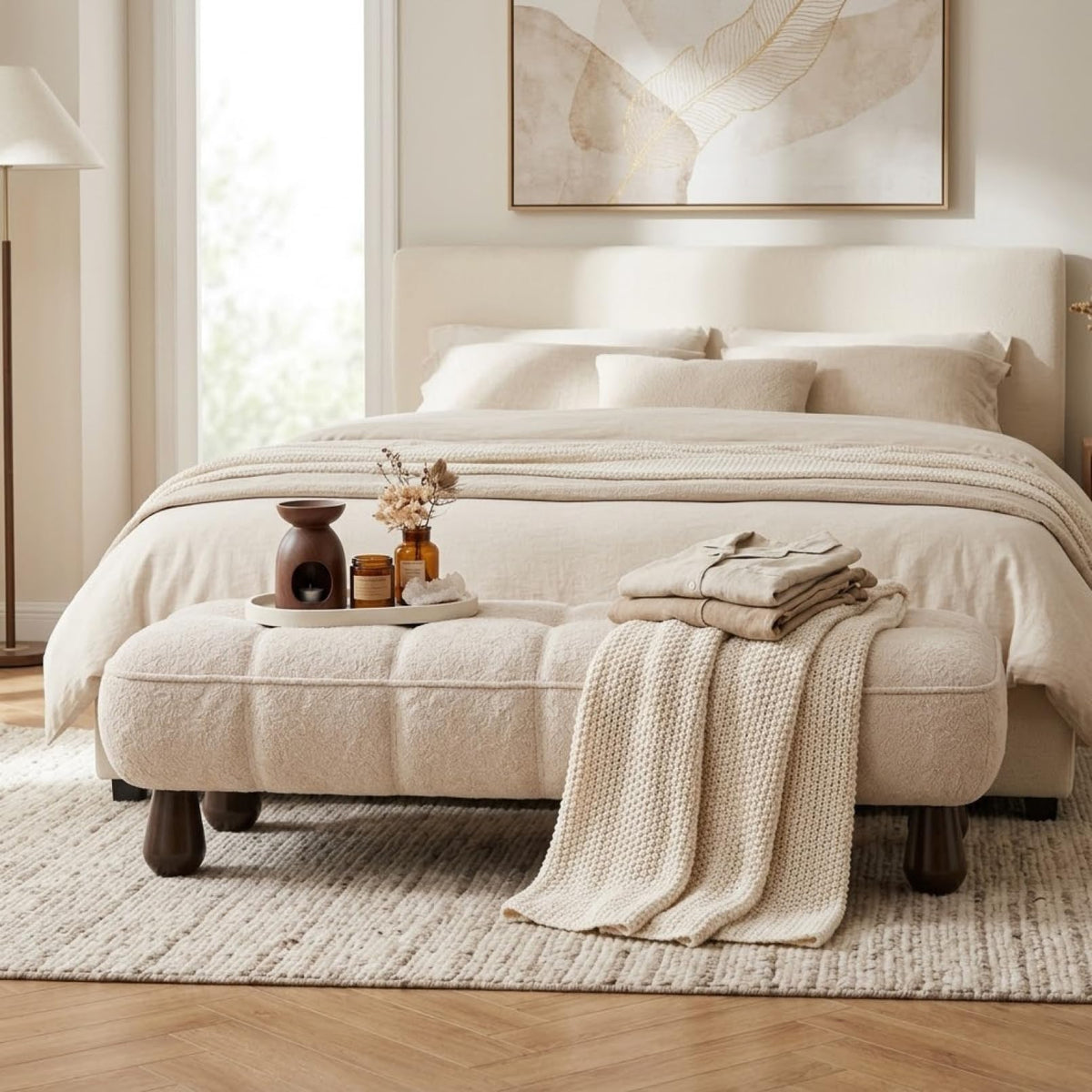 Tufted Upholstered Bedroom Bench