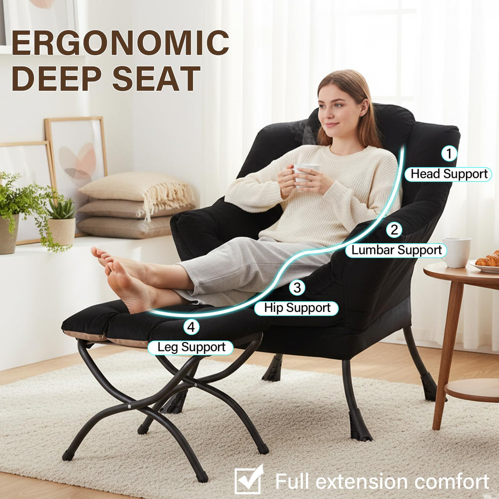 Welnow Lounge Armchair with Ottoman