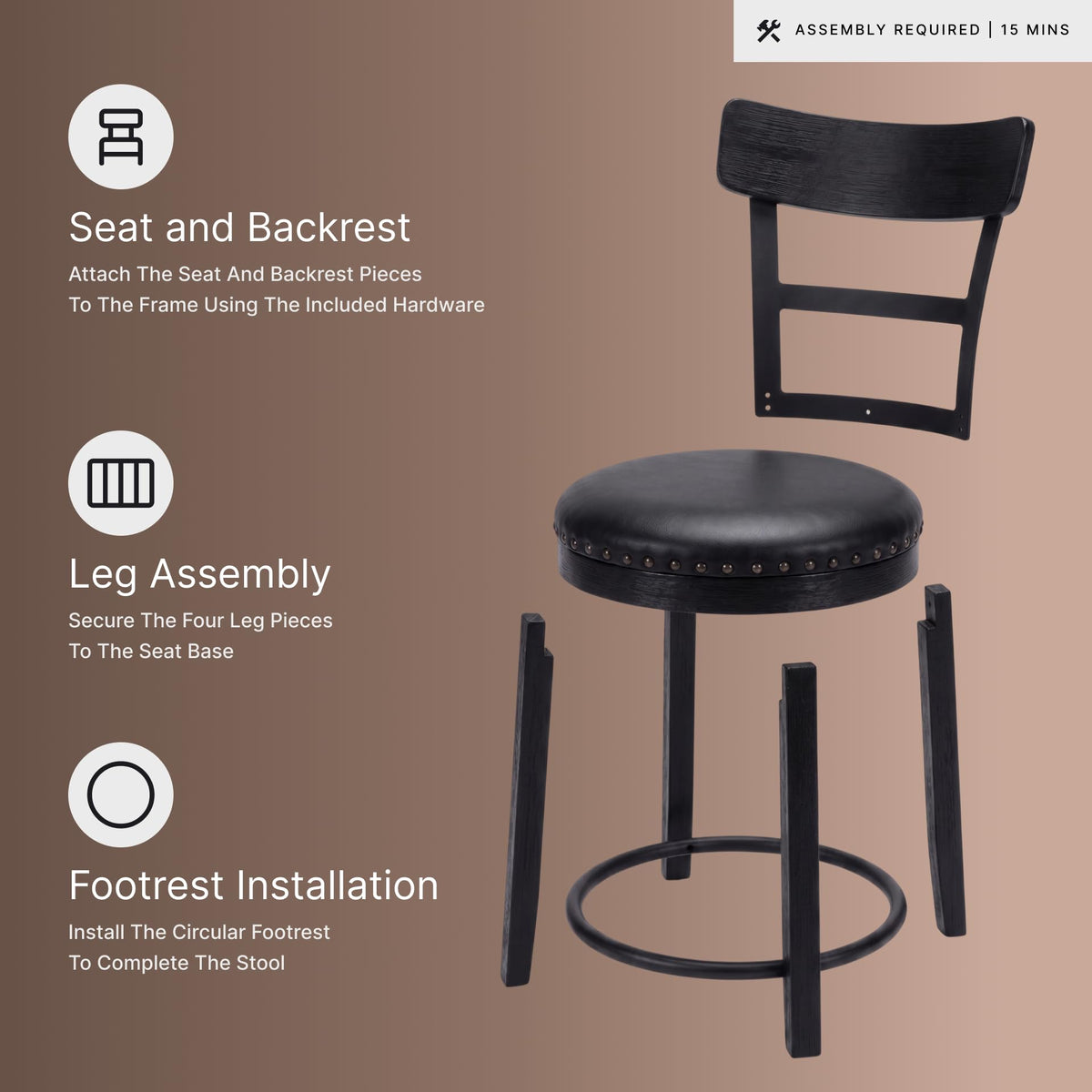 Ashley Valebeck Swivel Counter Stool