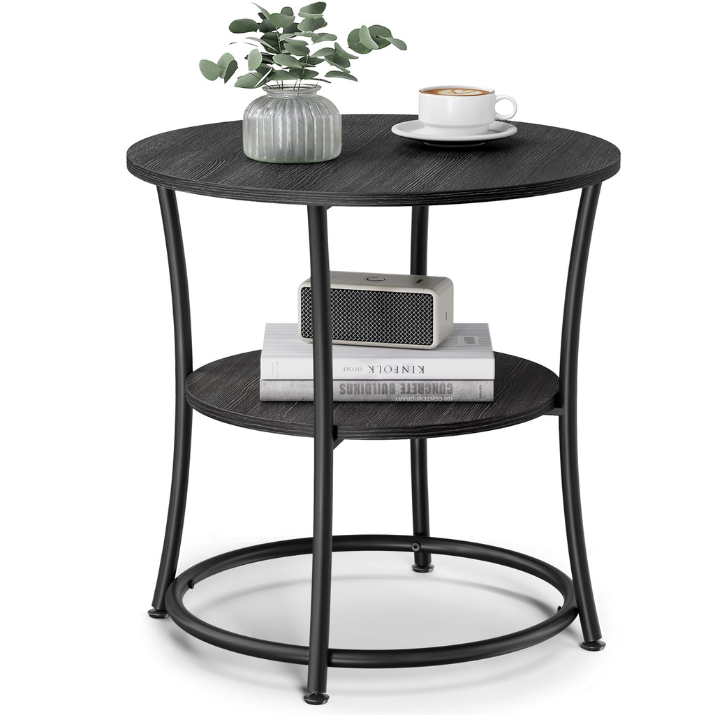 VASAGLE Round Steel-Frame Side Table