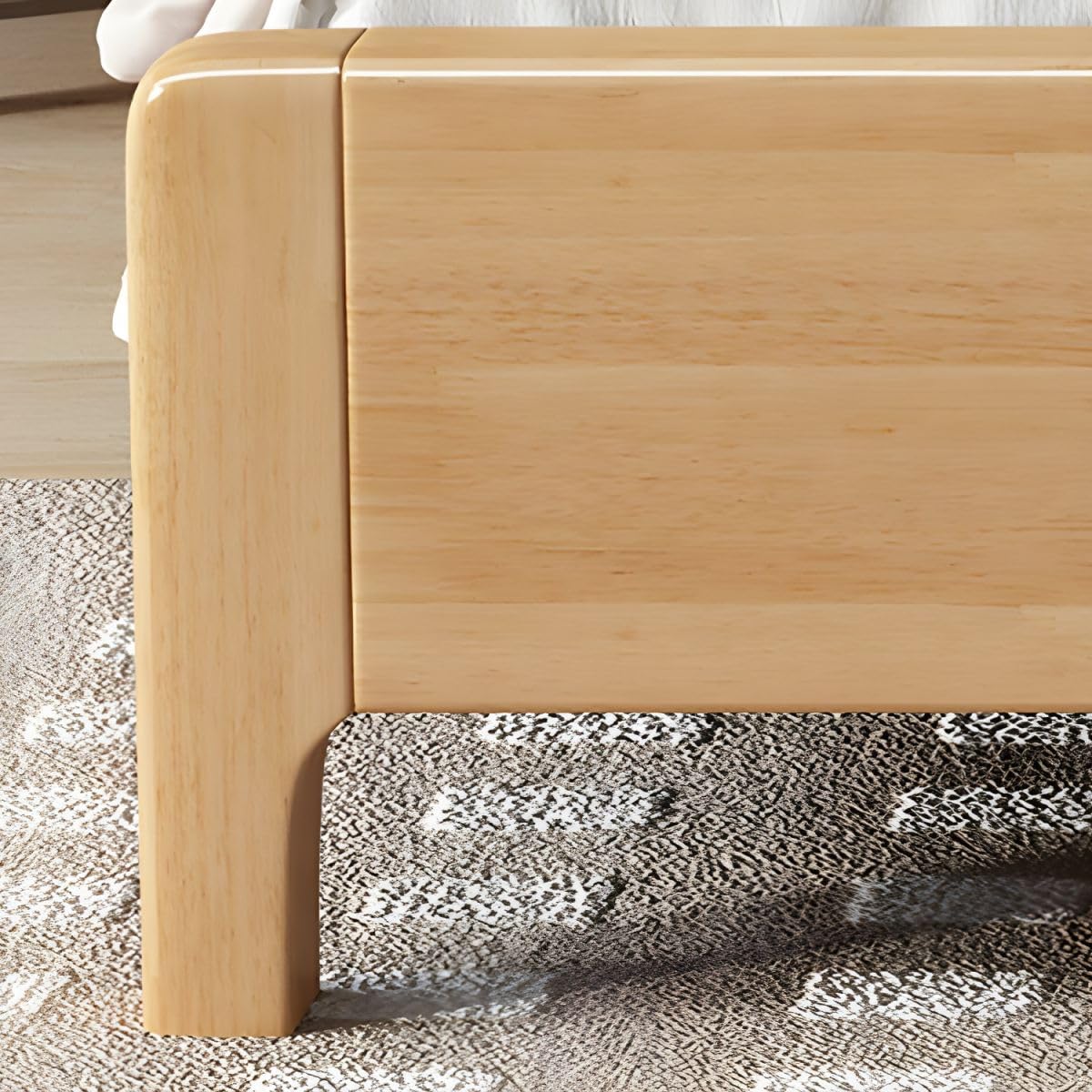 LAKIQ Storage Platform Bed with Upholstered Headboard