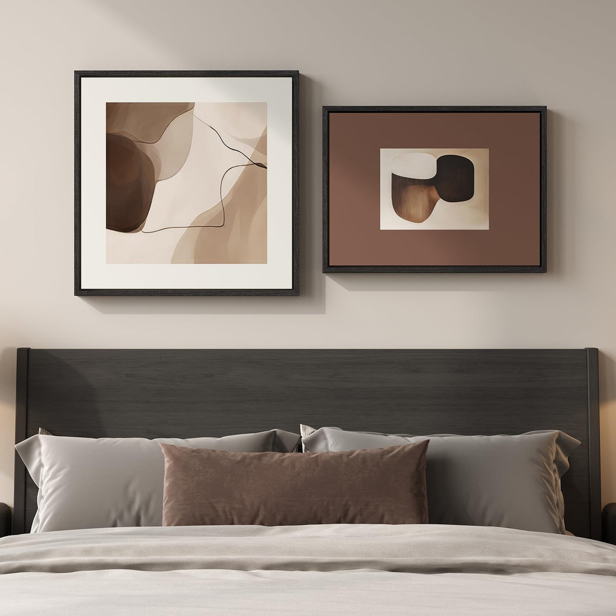 Large Framed Boho Bedroom Wall Art