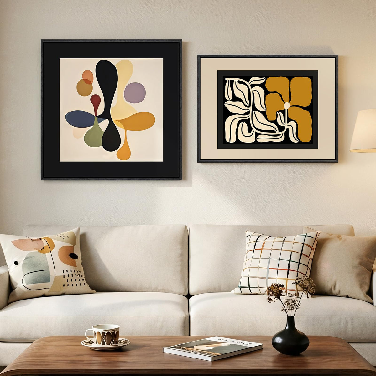 Large Framed Boho Bedroom Wall Art