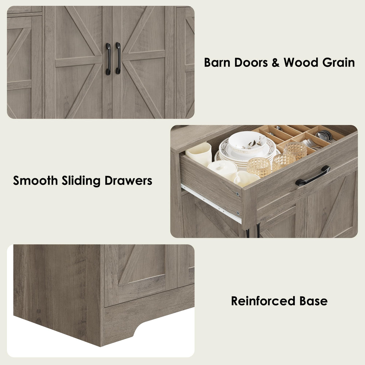 BOTLOG 71-Inch Farmhouse Sideboard