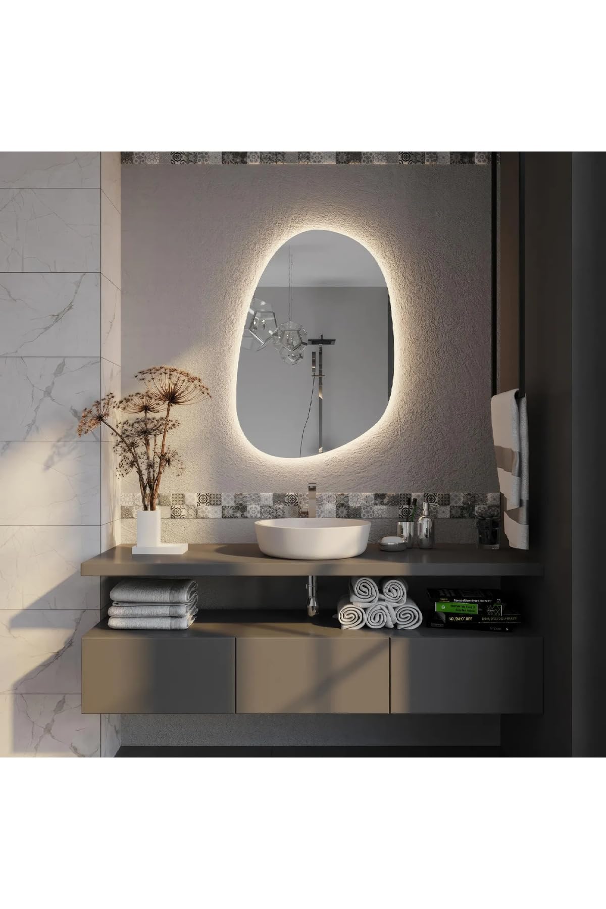 Frameless Dimmable LED Wall Mirror