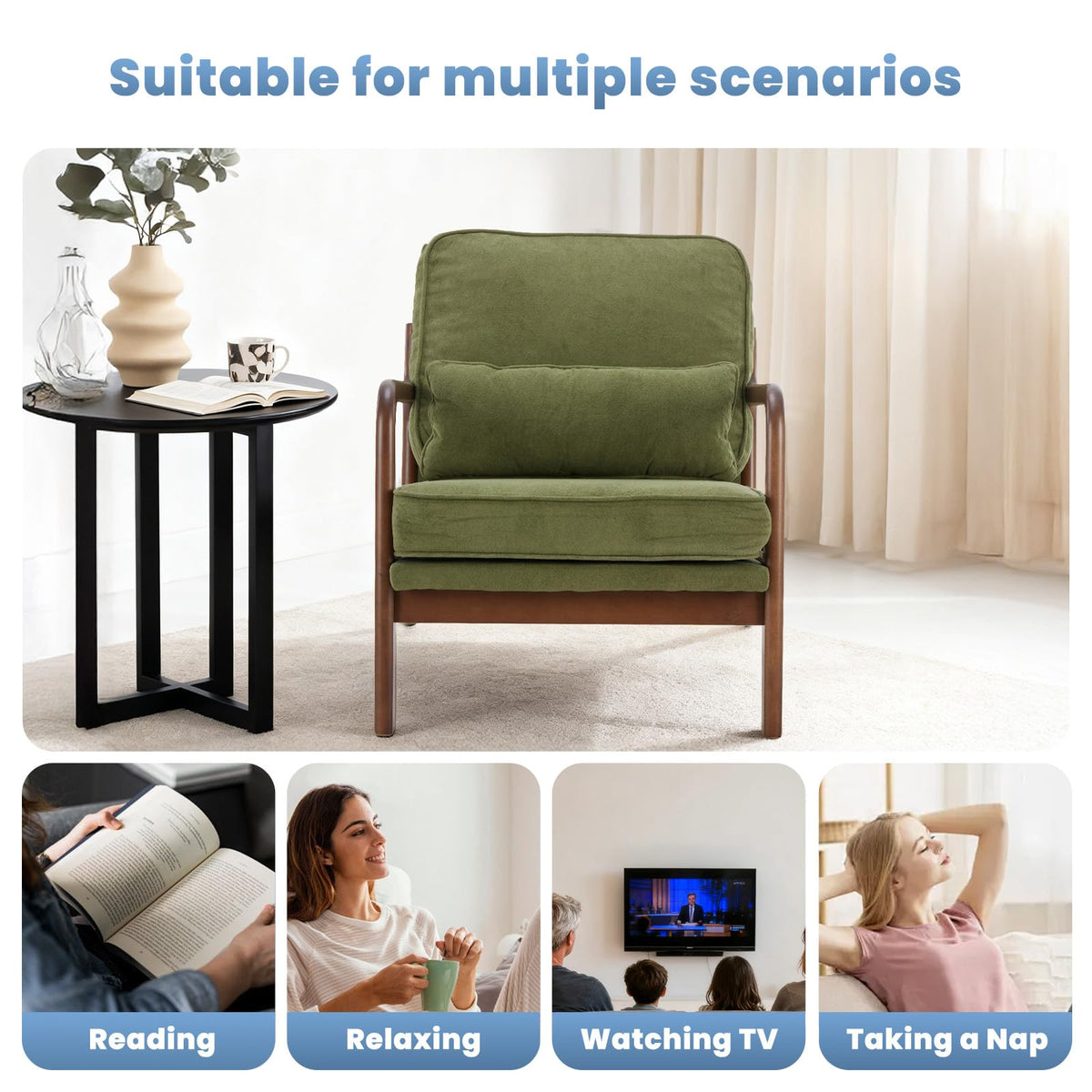 DUMOS Mid-Century Accent Armchair