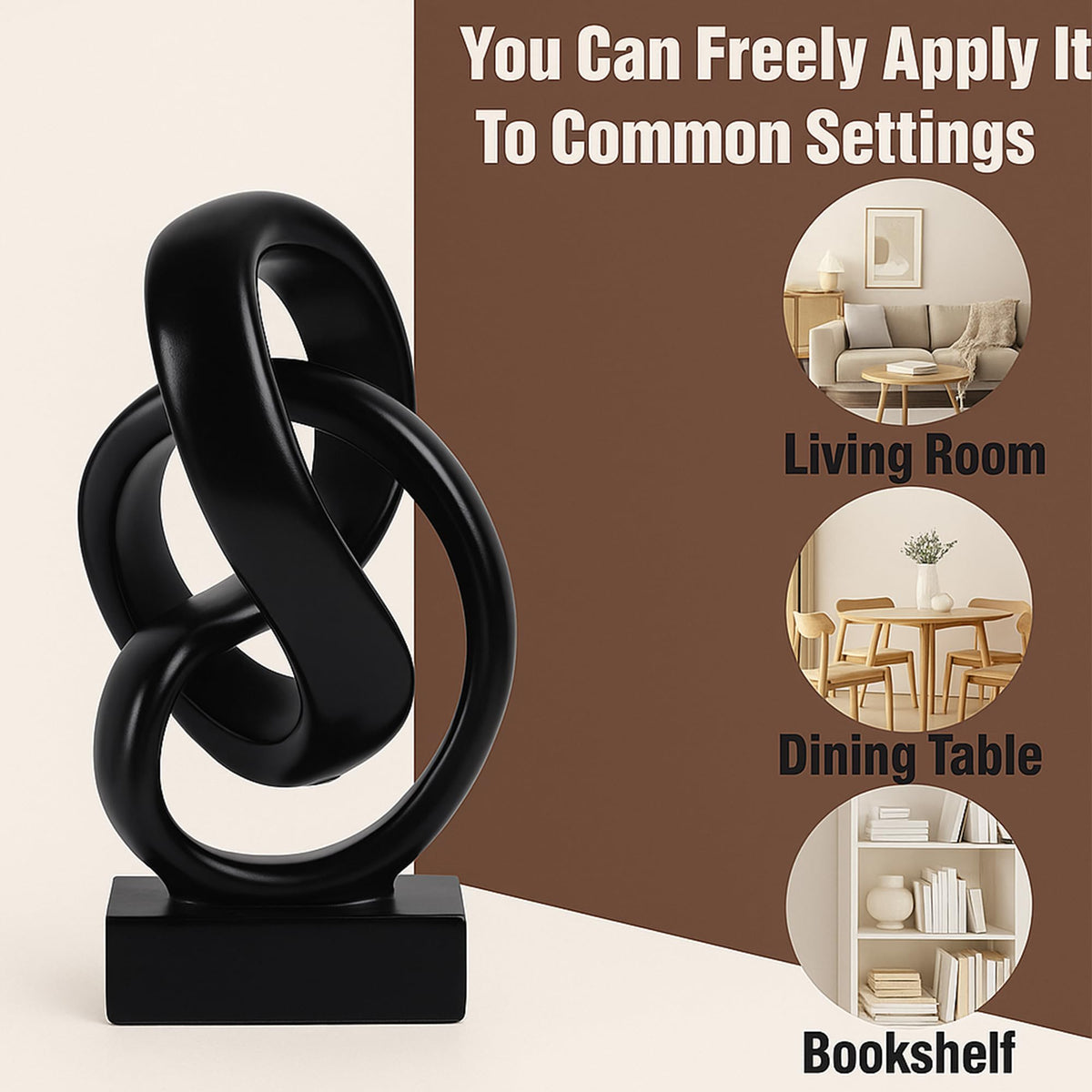 Modern Möbius Knot Resin Sculpture