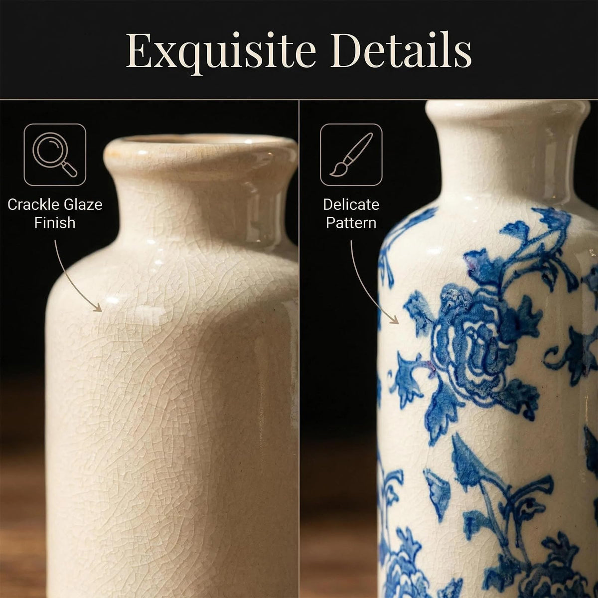 Three-Piece Rustic Ceramic Vase Set