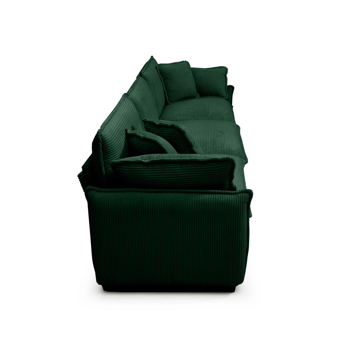 Green Corduroy 3-Seater Sectional Sofa