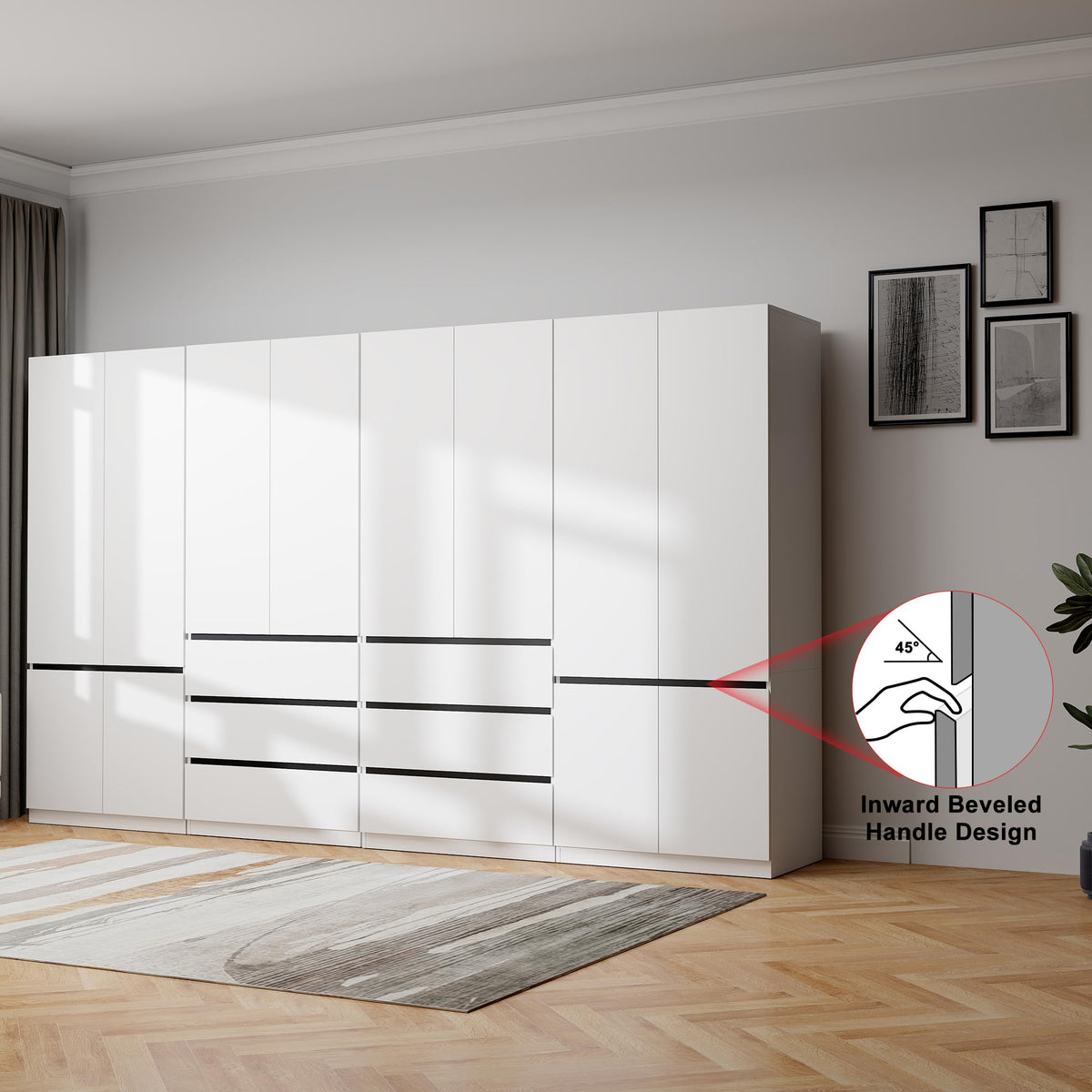 LABROSKIA Six-Drawer White Wardrobe