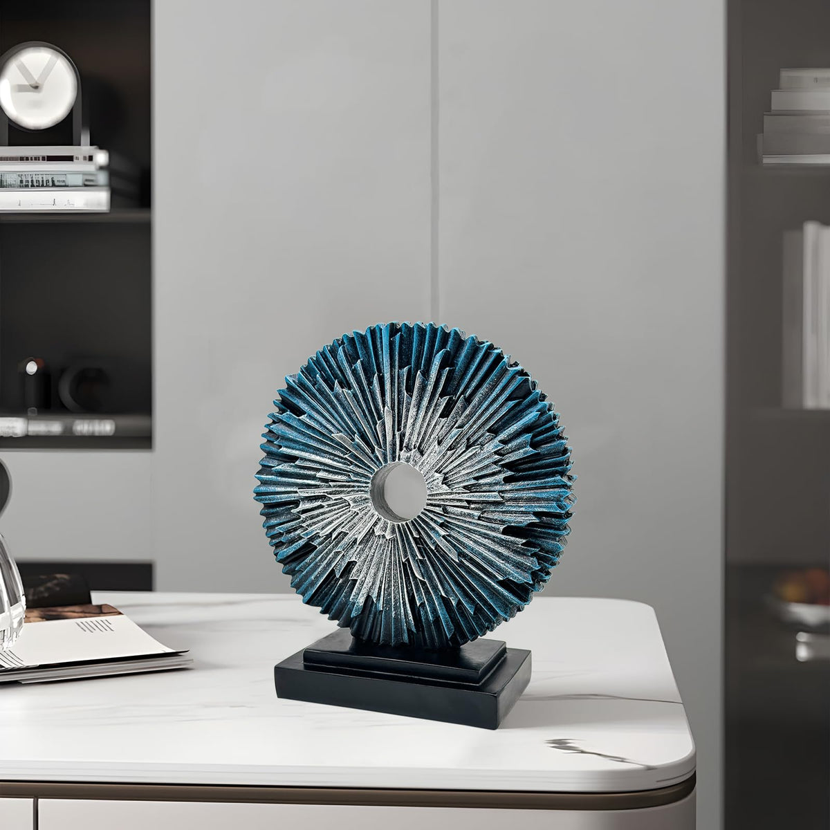Silver Abstract Wave Sculpture
