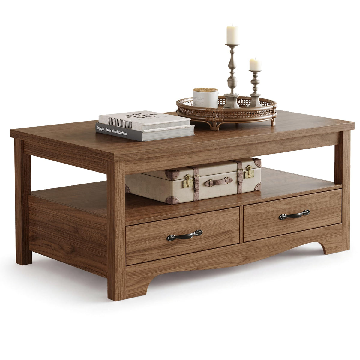 LINSY HOME Farmhouse Storage Coffee Table