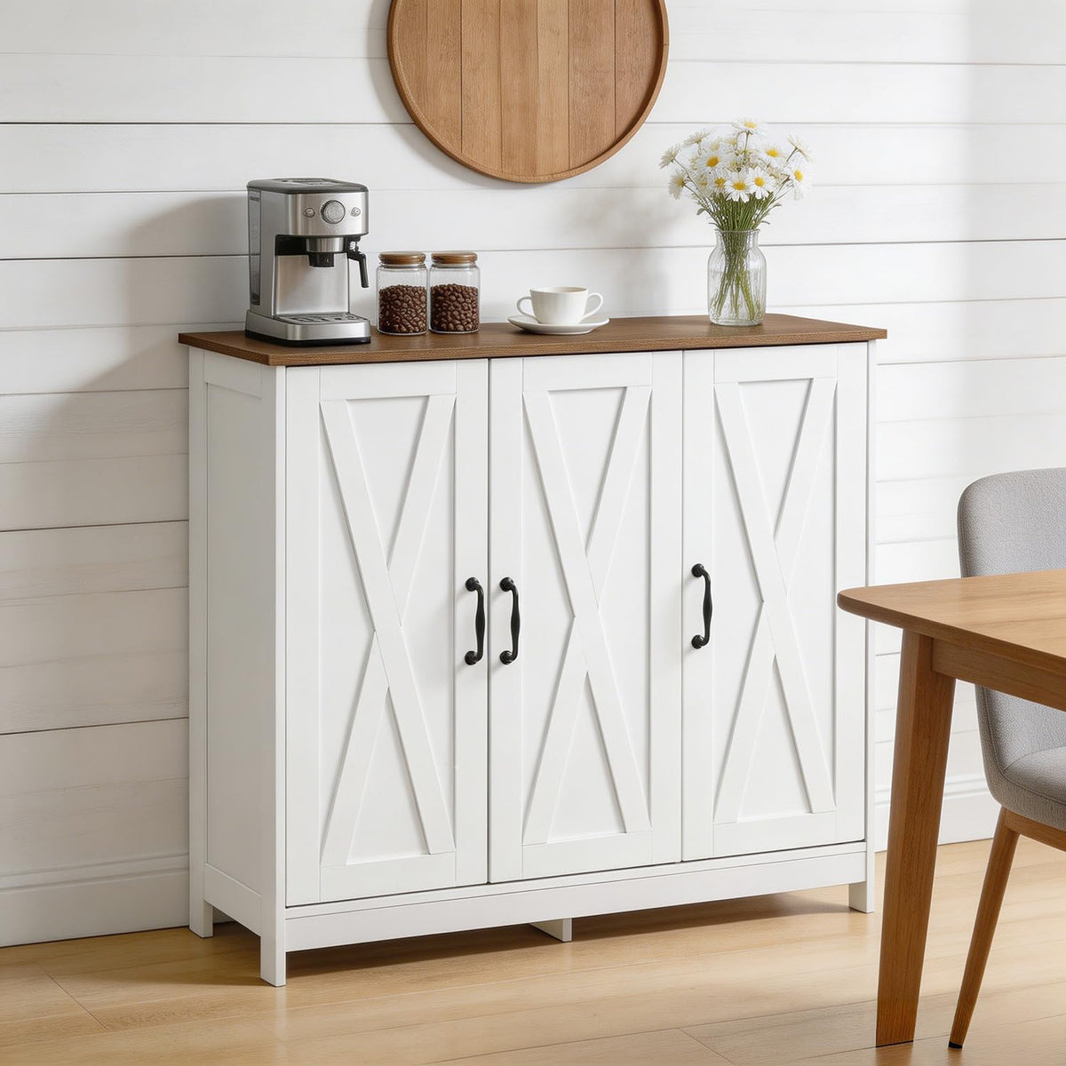 Cozivellia Three-Door Farmhouse Sideboard