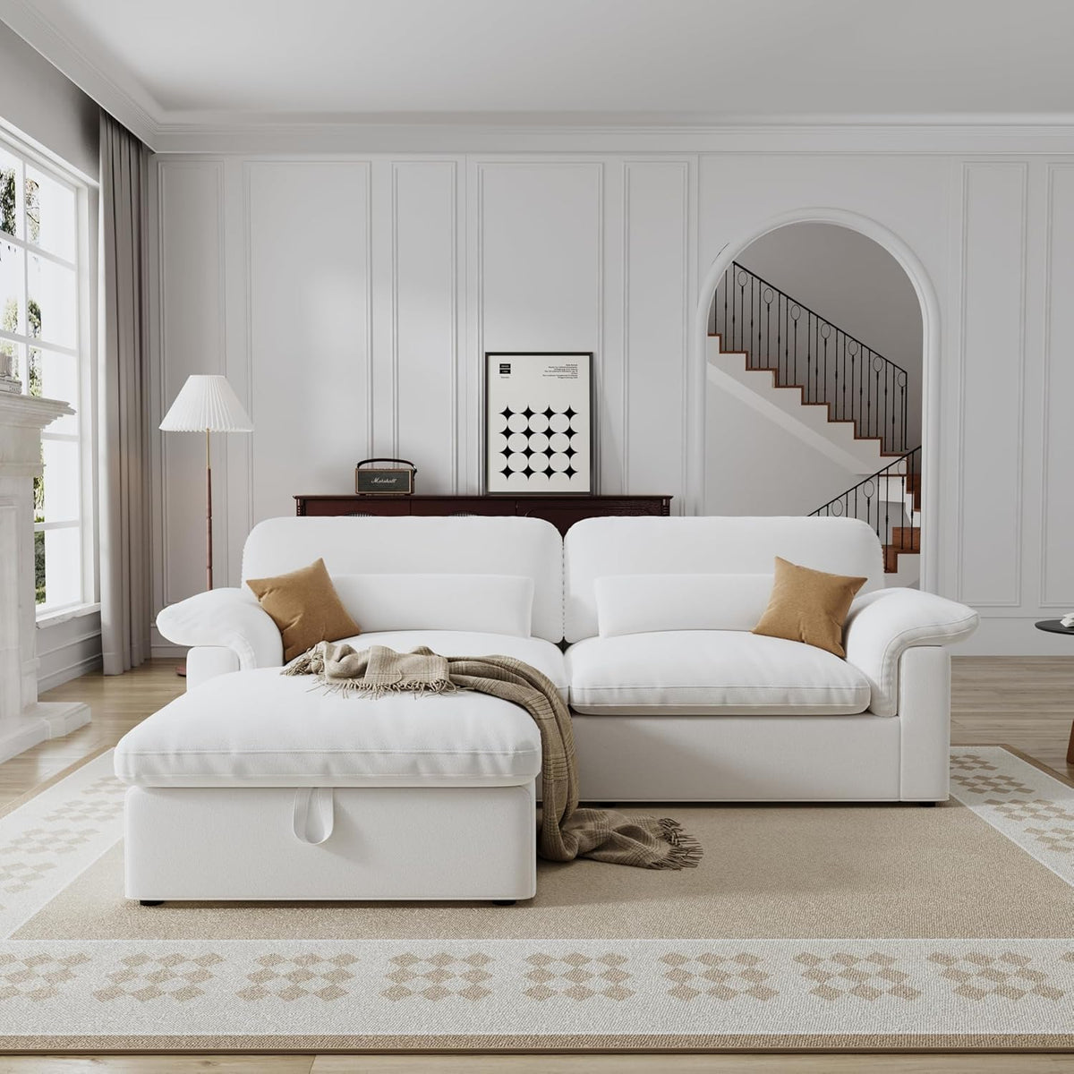 Cloud-Style Modular Sectional Sofa with Storage
