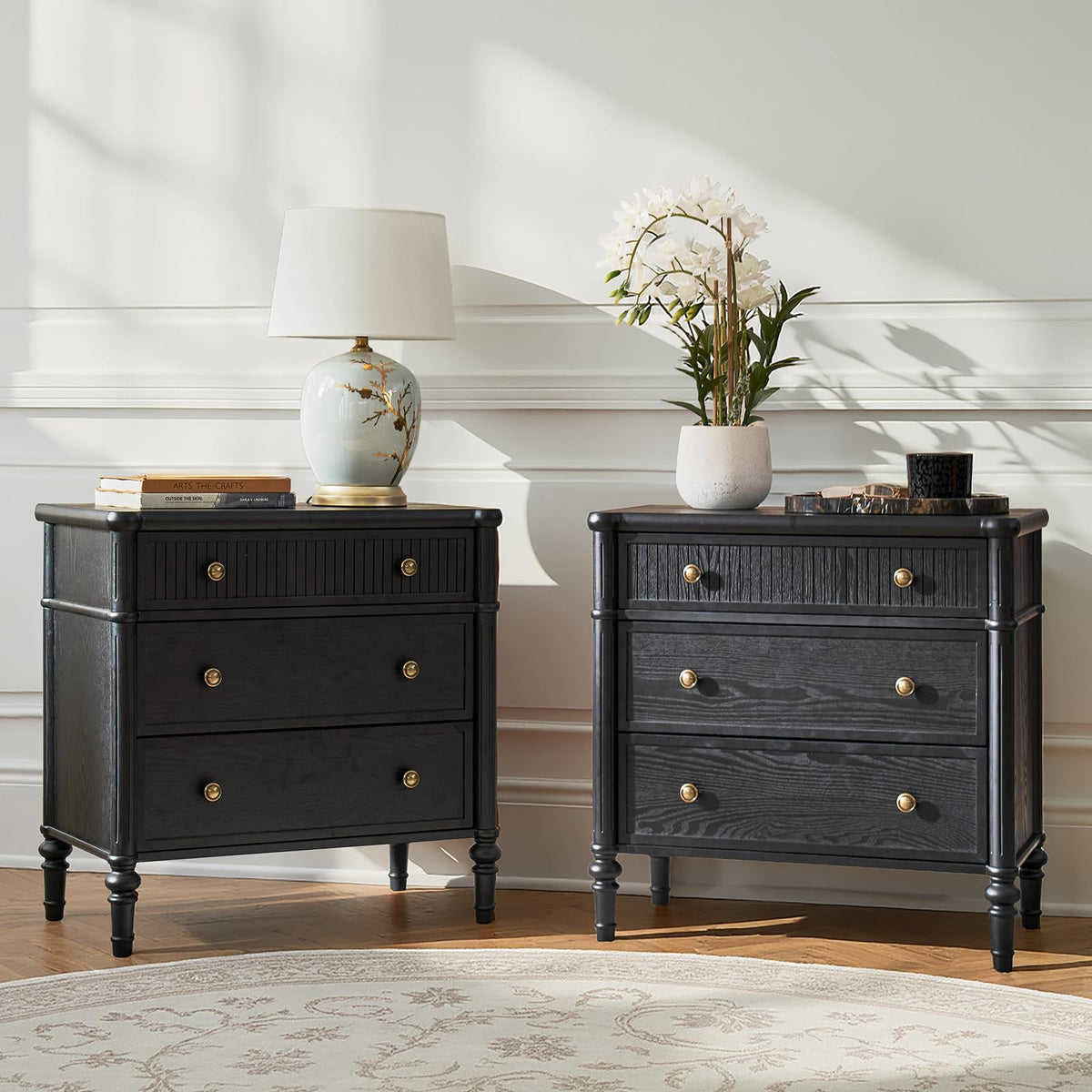 HULALA HOME Fluted Charging Nightstand