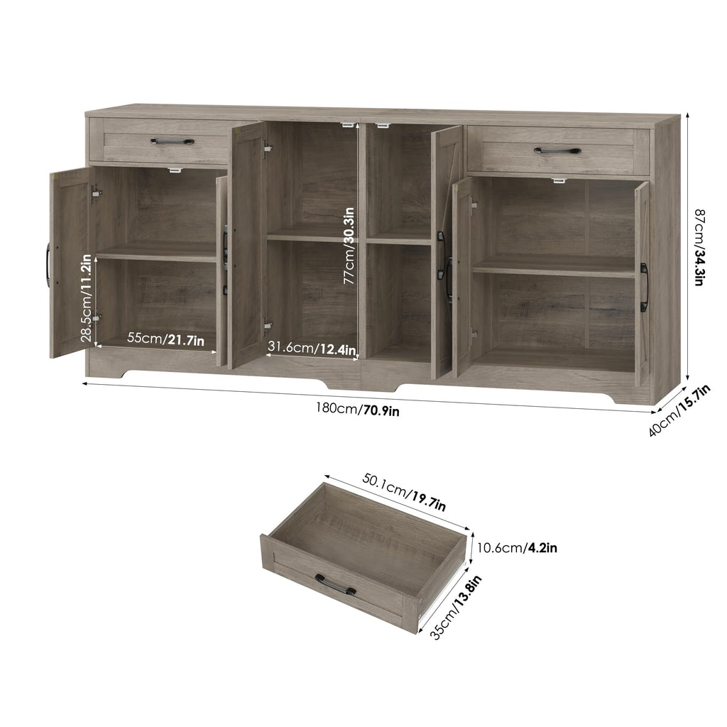 BOTLOG 71-Inch Farmhouse Sideboard