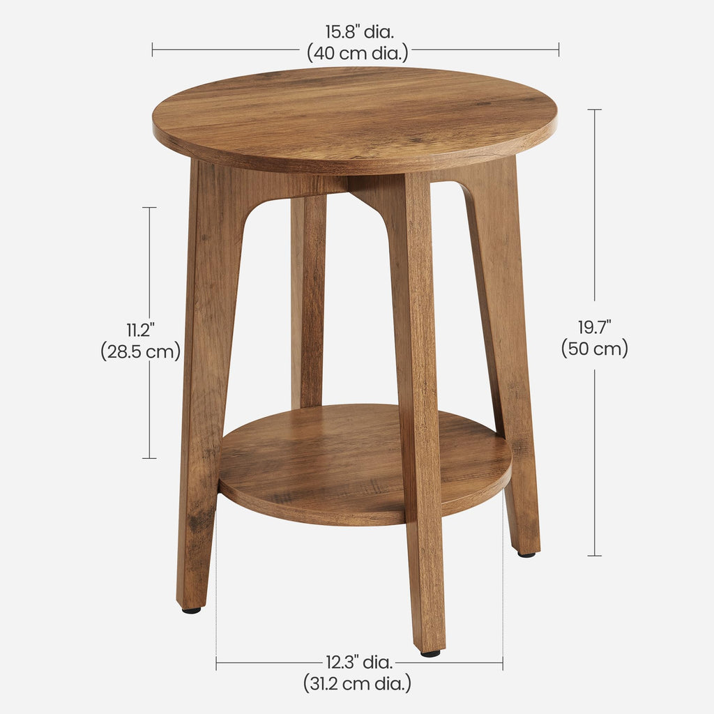 VASAGLE Round Two-Tier Side Table