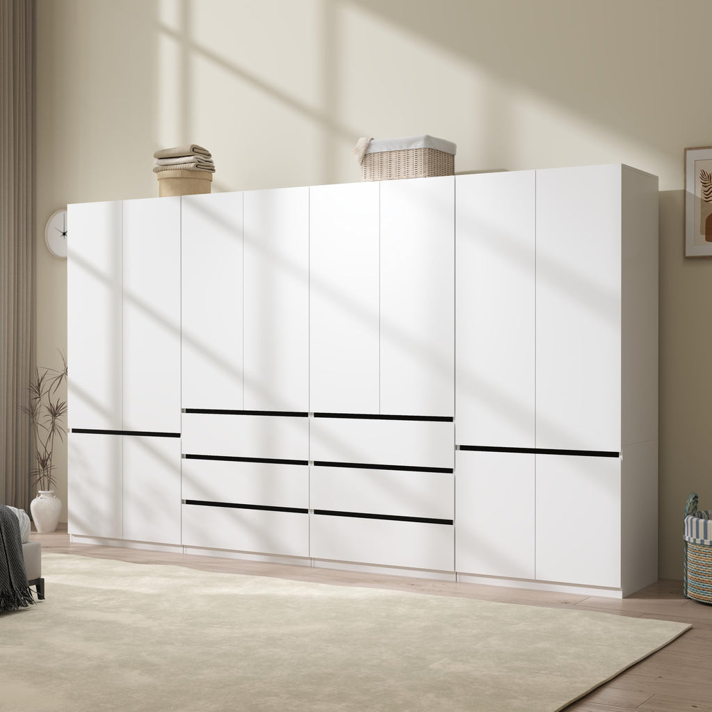 LABROSKIA Six-Drawer White Wardrobe