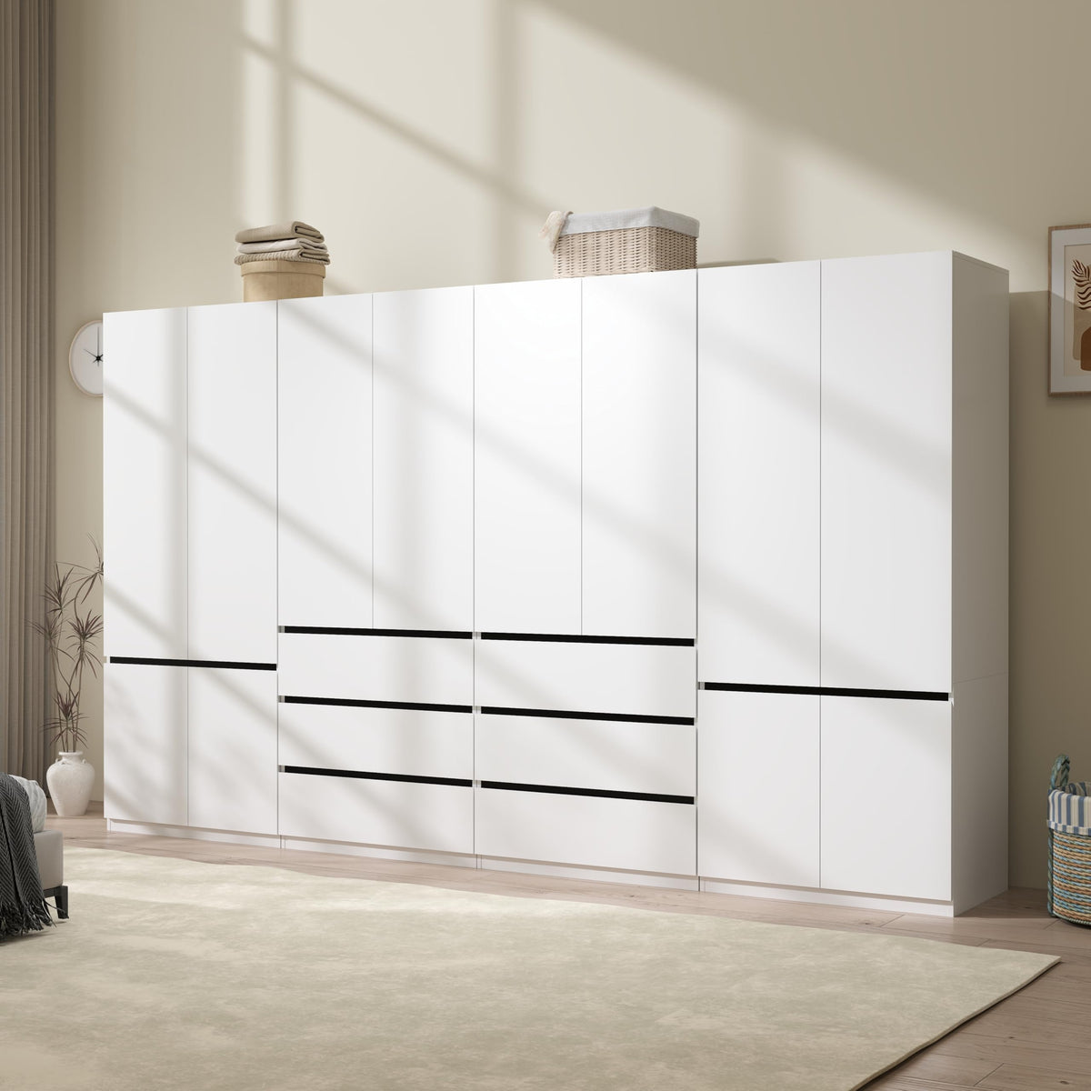 LABROSKIA Six-Drawer White Wardrobe