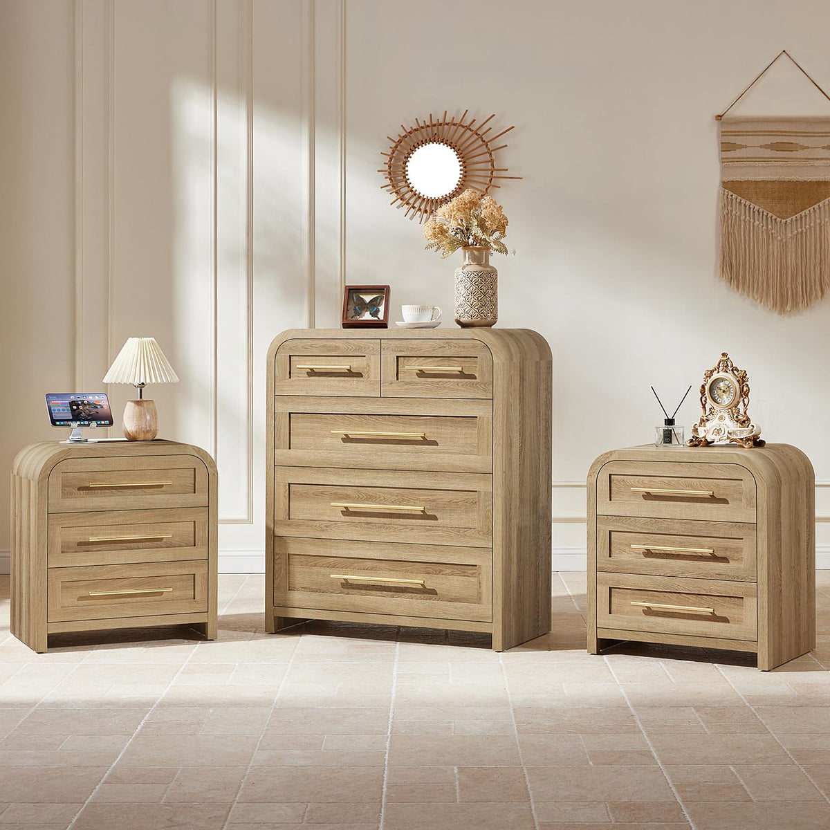 JINVICJIASI Curved Bedroom Dresser