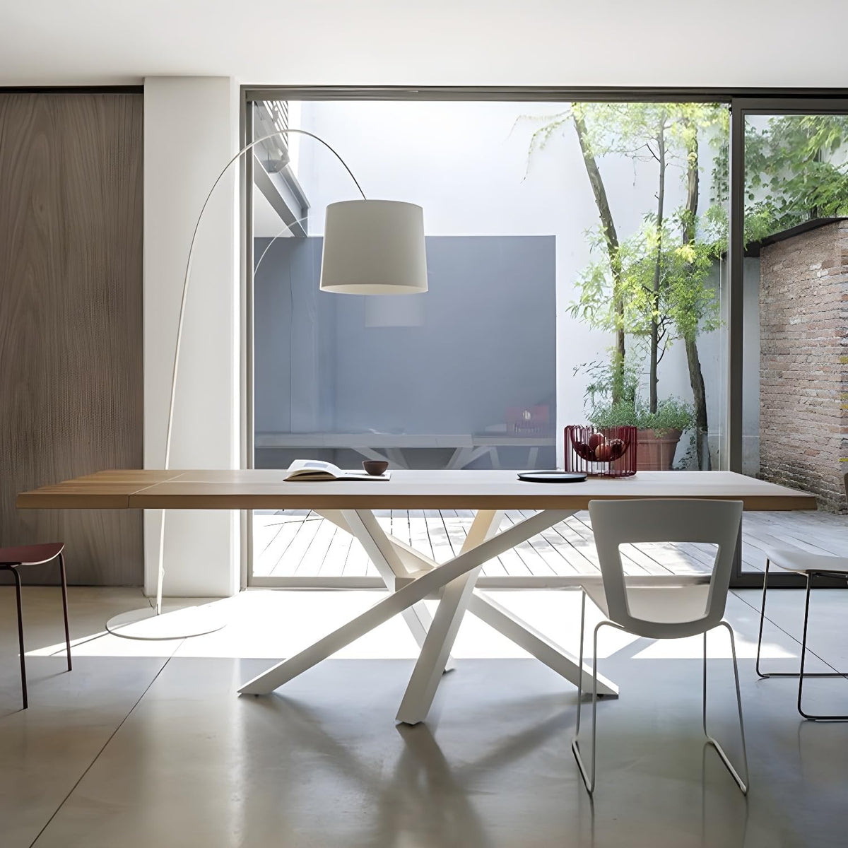 LITFAD Pine and Metal Pedestal Dining Table