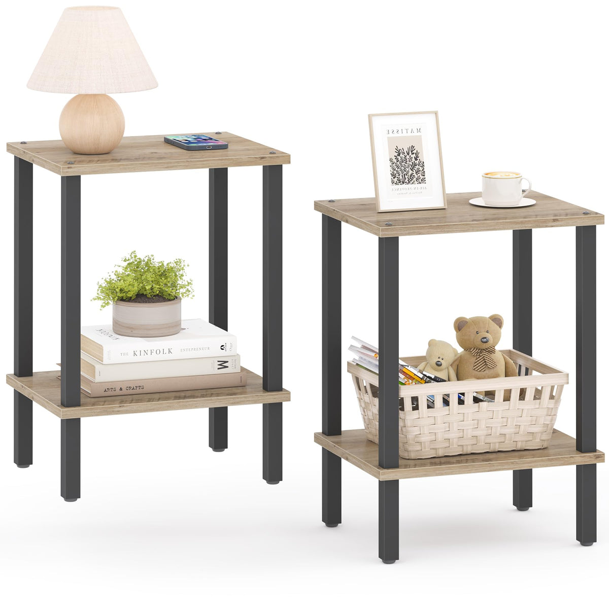 TUTOTAK Two-Tier Side Table
