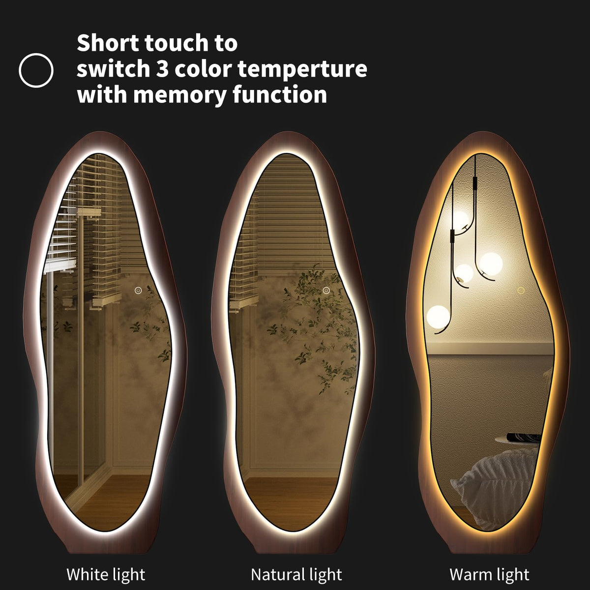 67-Inch Wavy LED Full-Length Mirror