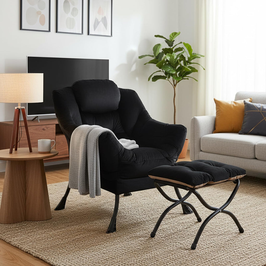 Welnow Lounge Armchair with Ottoman