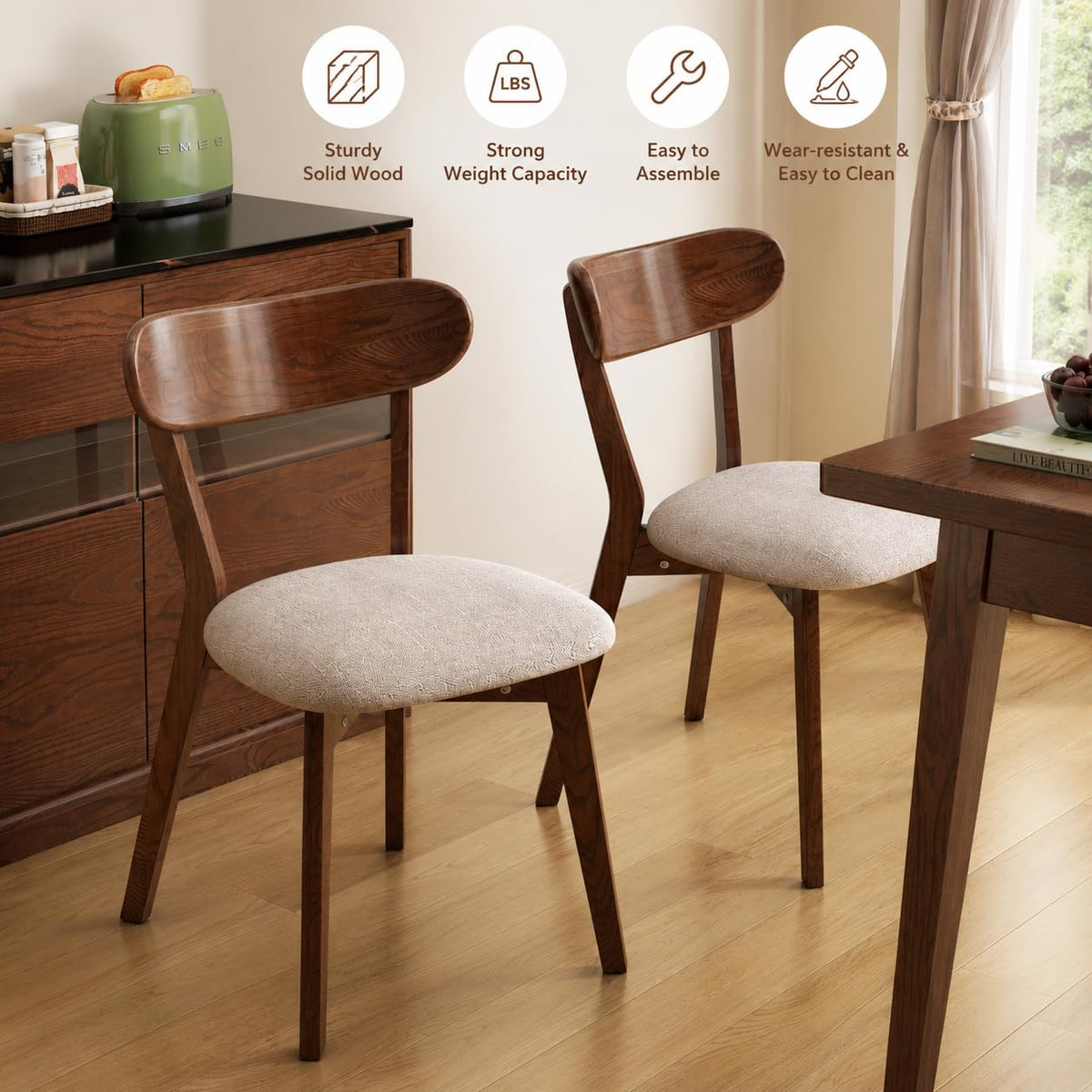 susici Solid Oak Dining Chairs