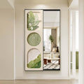 Sliding Mural with Hidden Full-Length Mirror