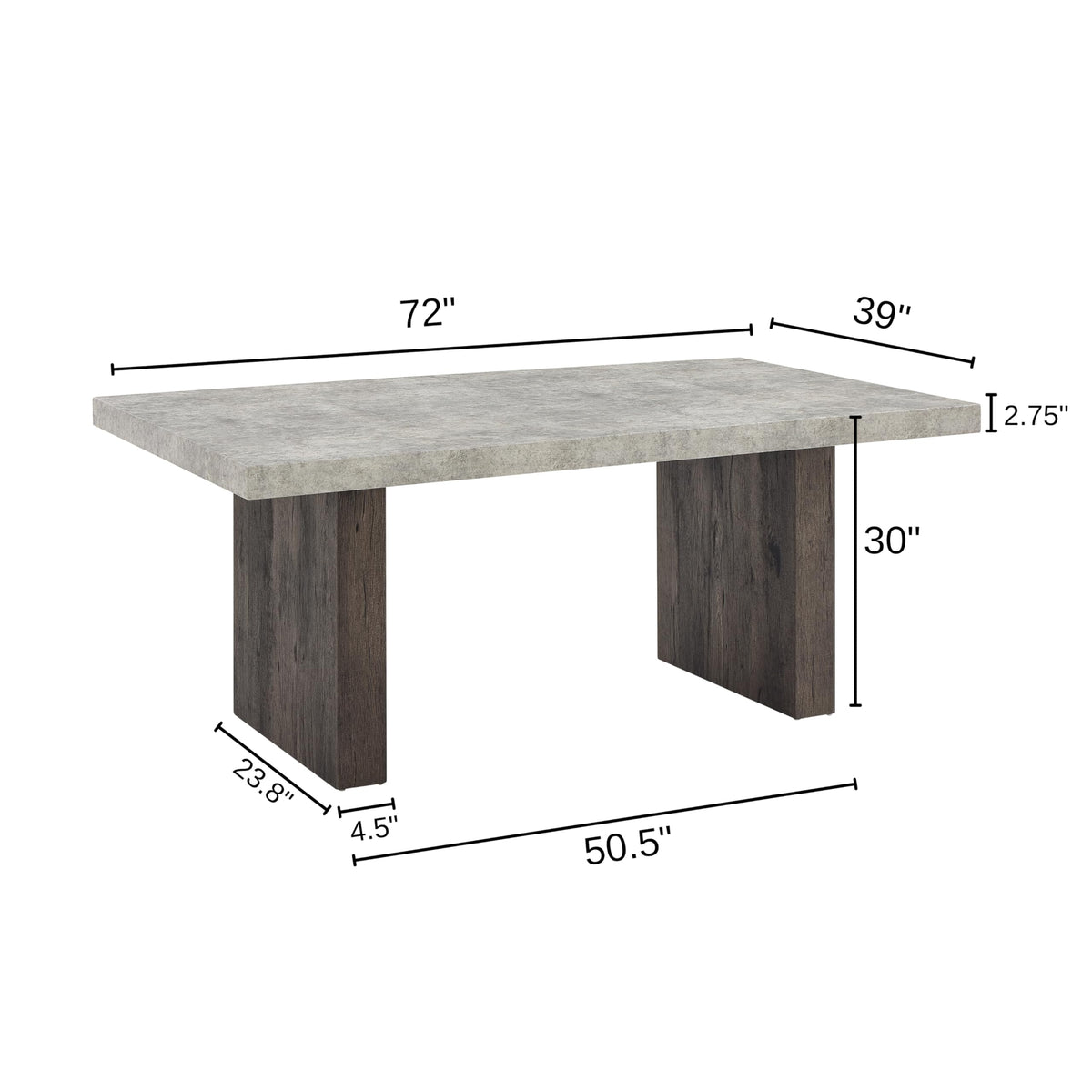 Roundhill Sorlen 72-Inch Dining Table
