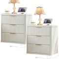 LEYAOYAO Fluted Three-Drawer Nightstand