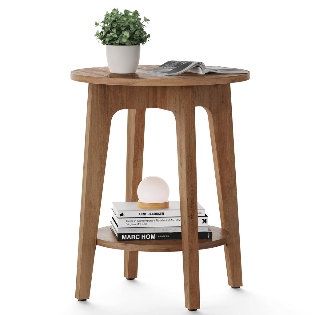 VASAGLE Round Two-Tier Side Table