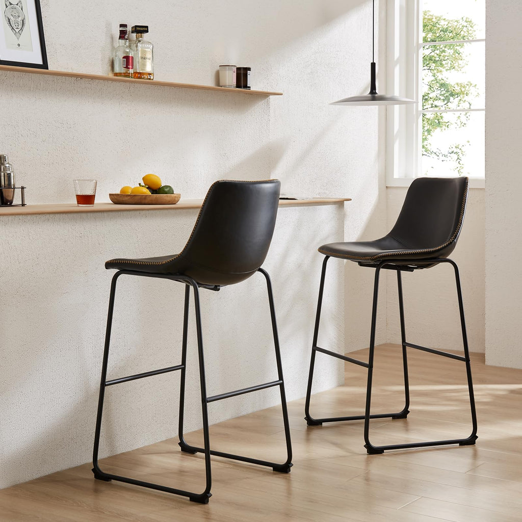 DUMOS Faux-Leather Counter Stools