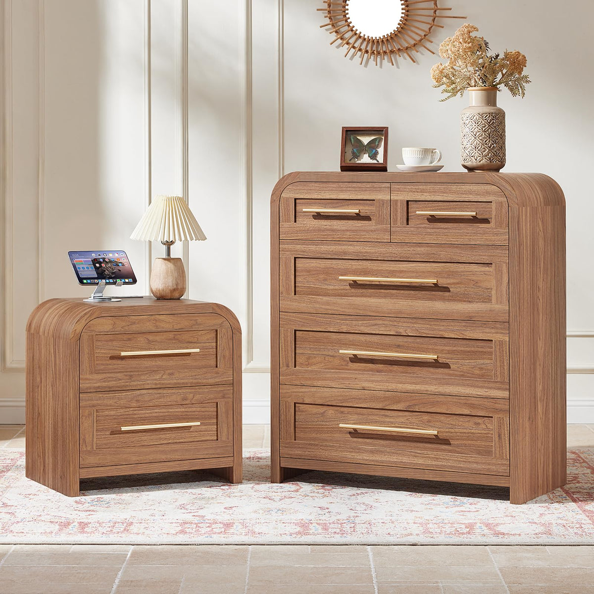 JINVICJIASI Curved Bedroom Dresser