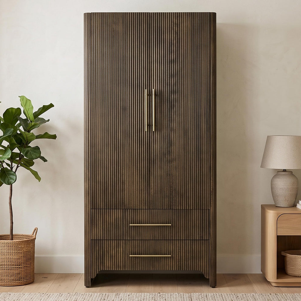Korsneli Solid Wood Armoire Wardrobe
