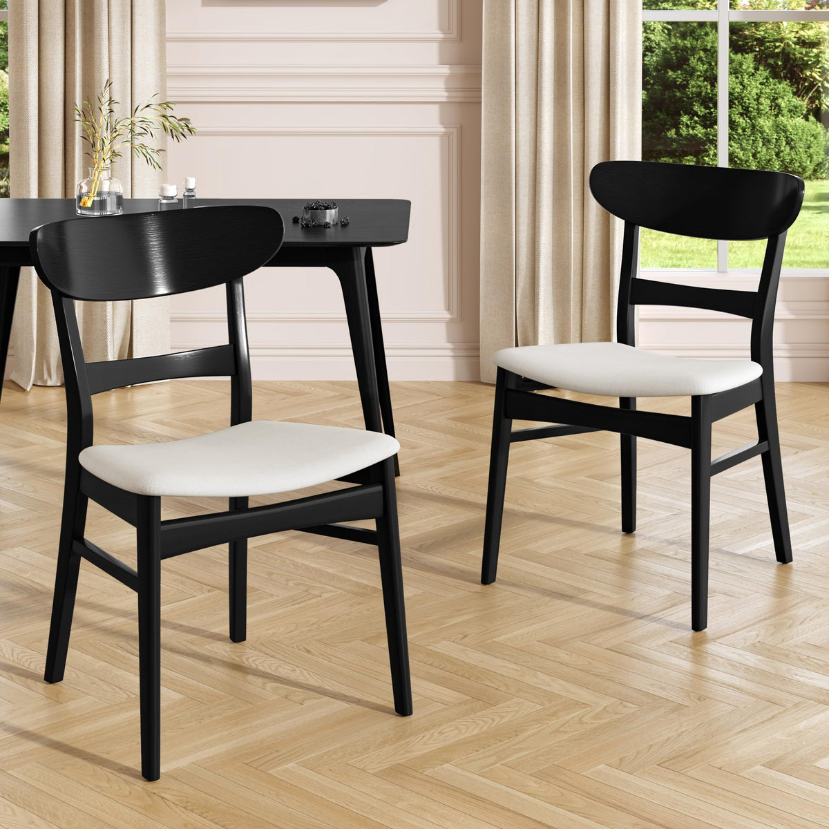 GDFStudio Mid-Century Dining Chairs, Set of Two