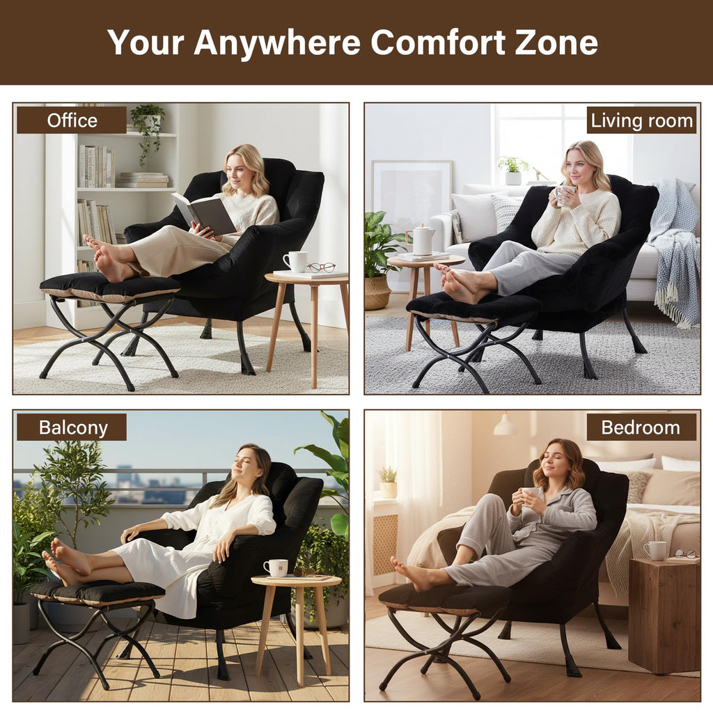 Welnow Lounge Armchair with Ottoman