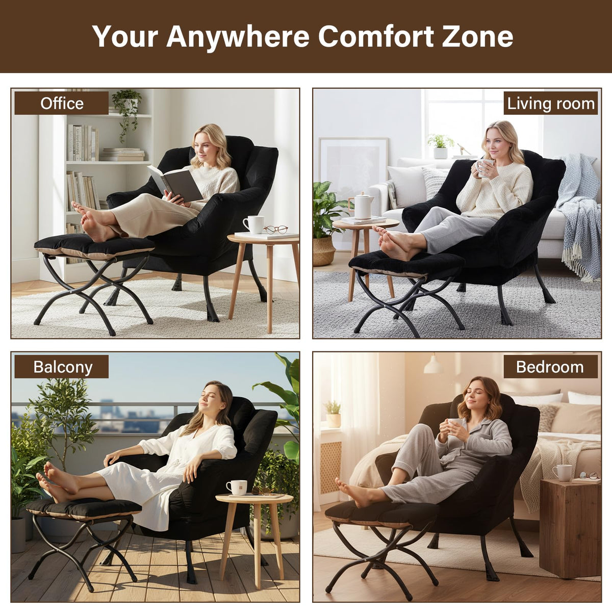 Welnow Lounge Armchair with Ottoman