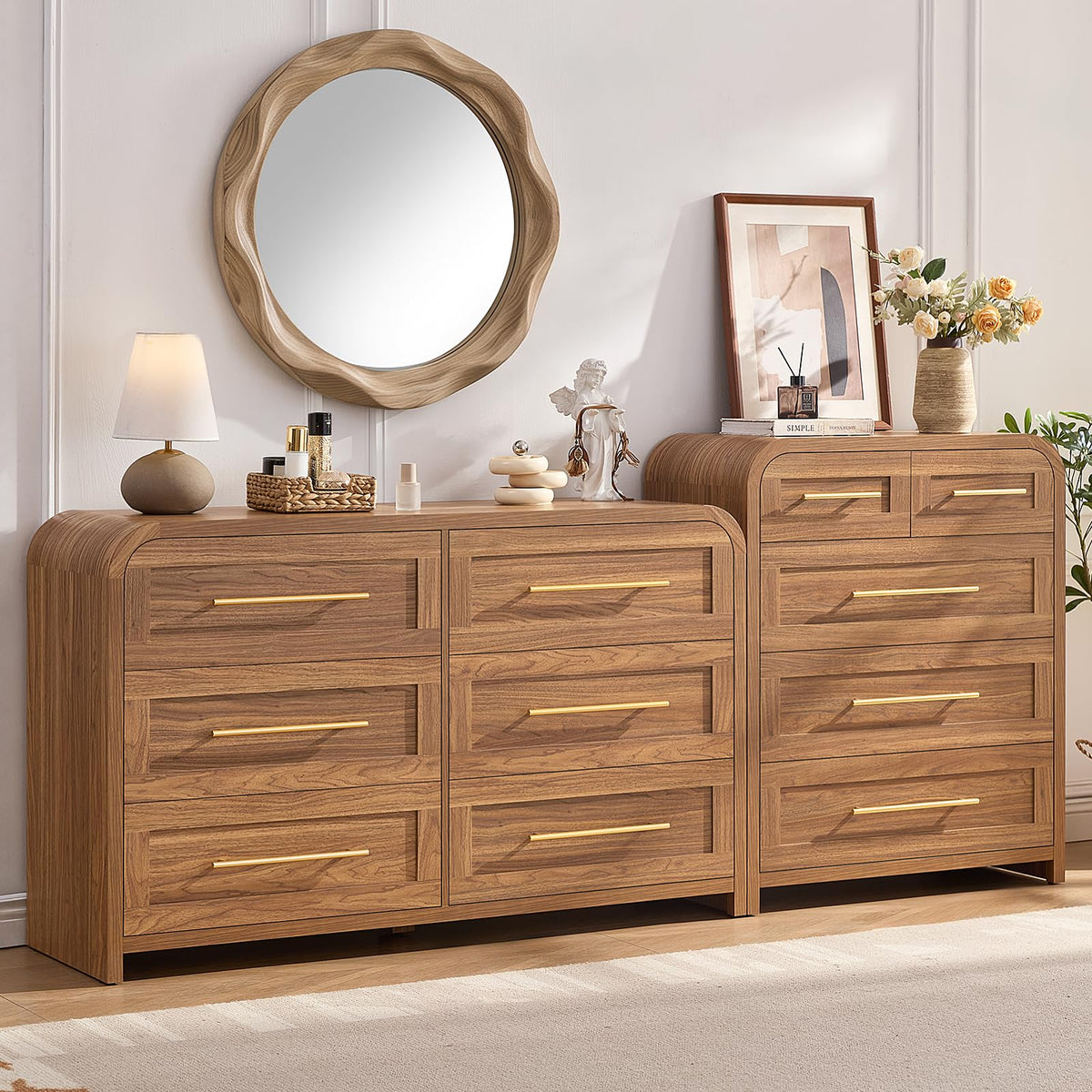 JINVICJIASI Curved Bedroom Dresser