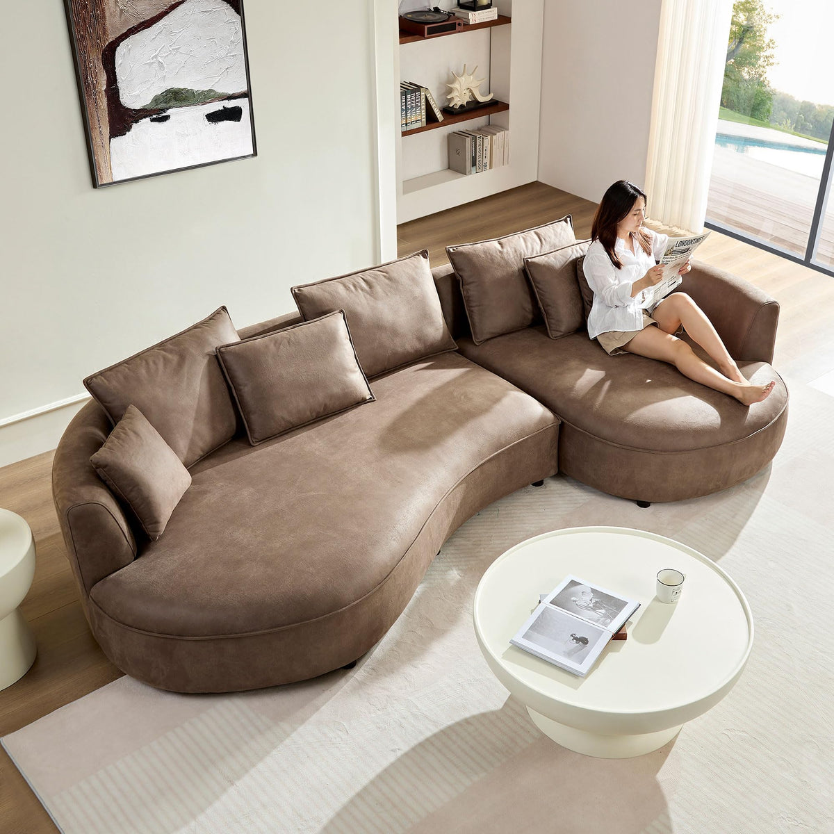 DREAMODERN Curved Four-Seat Sectional Sofa