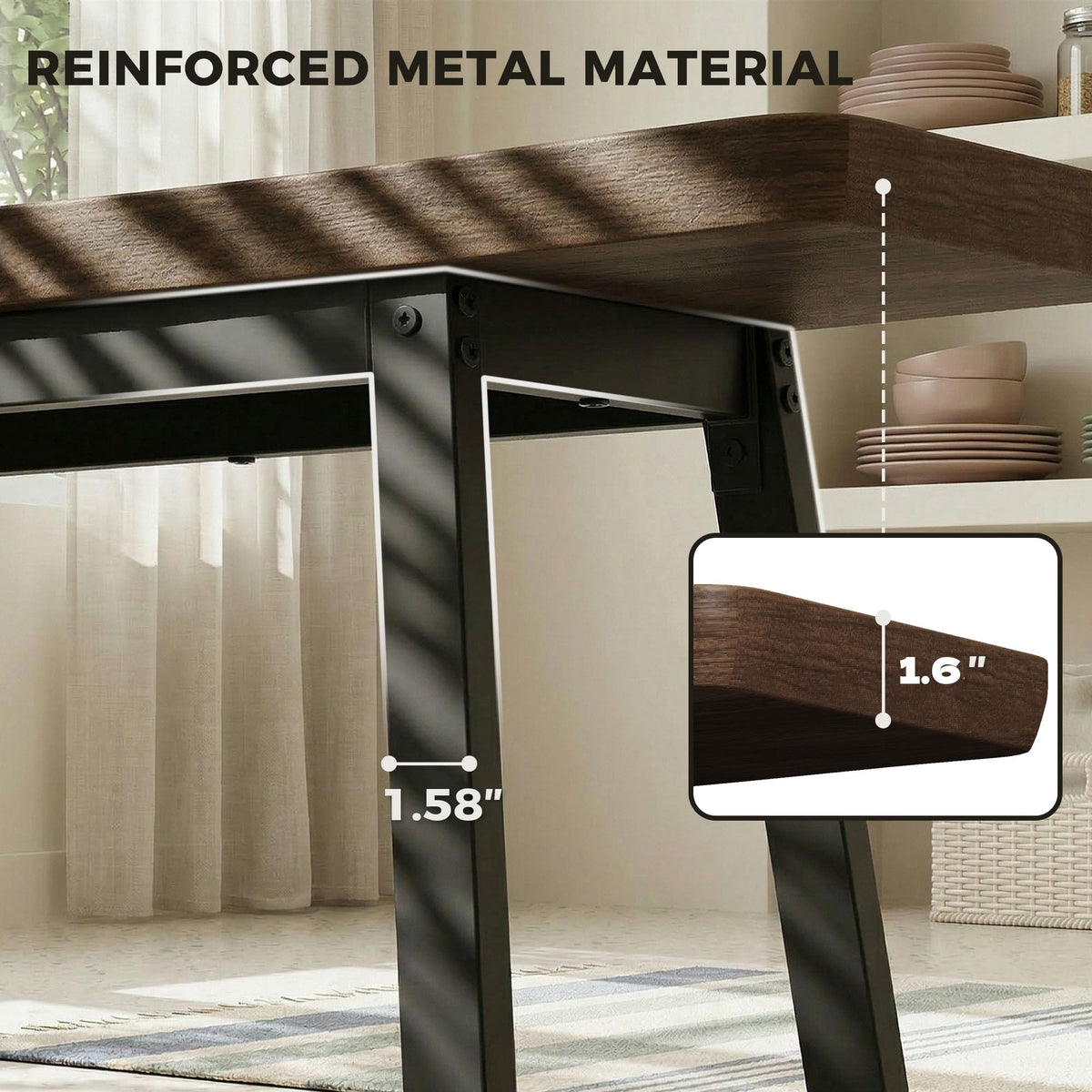 FUQARHY 59-Inch Dining Benches, Set of Two