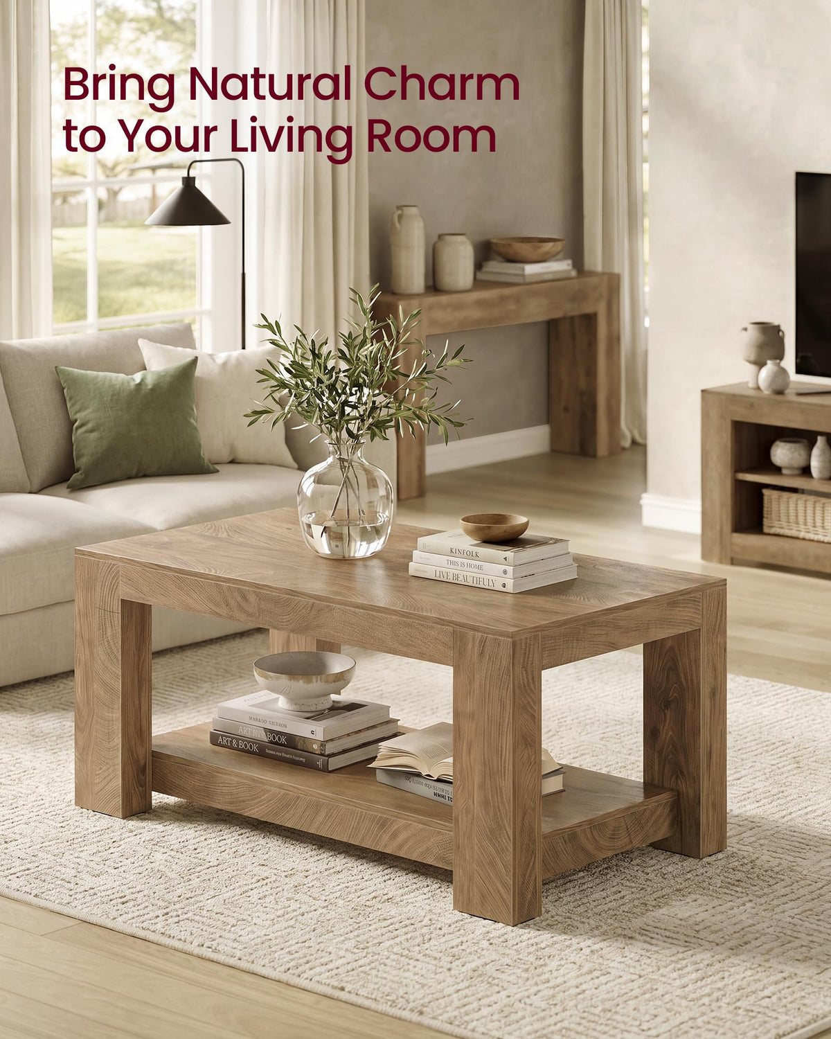 VASAGLE Farmhouse Coffee Table