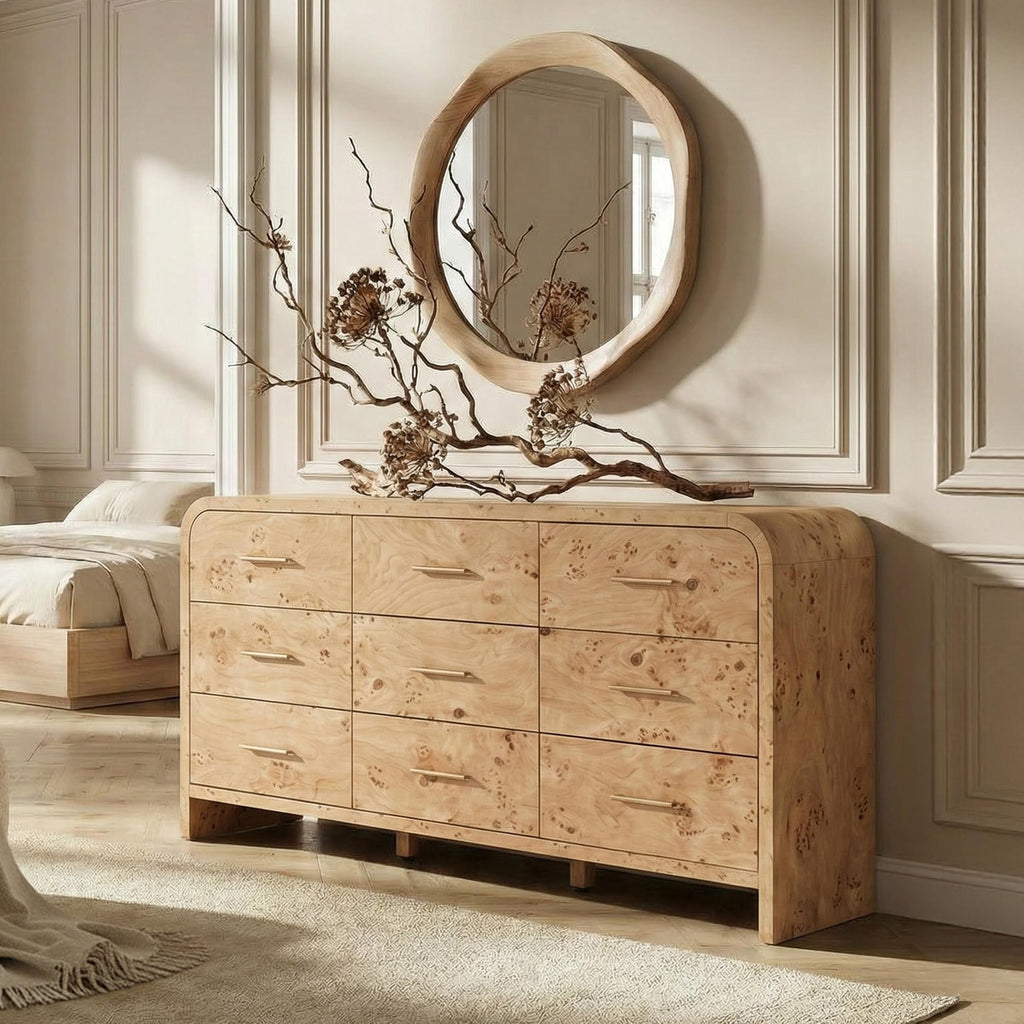 EliteSet 63-Inch Curved Six-Drawer Dresser