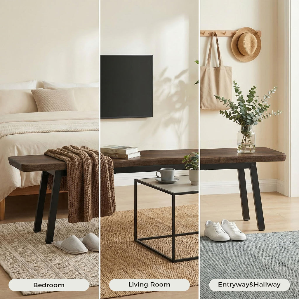 FUQARHY 59-Inch Dining Benches, Set of Two