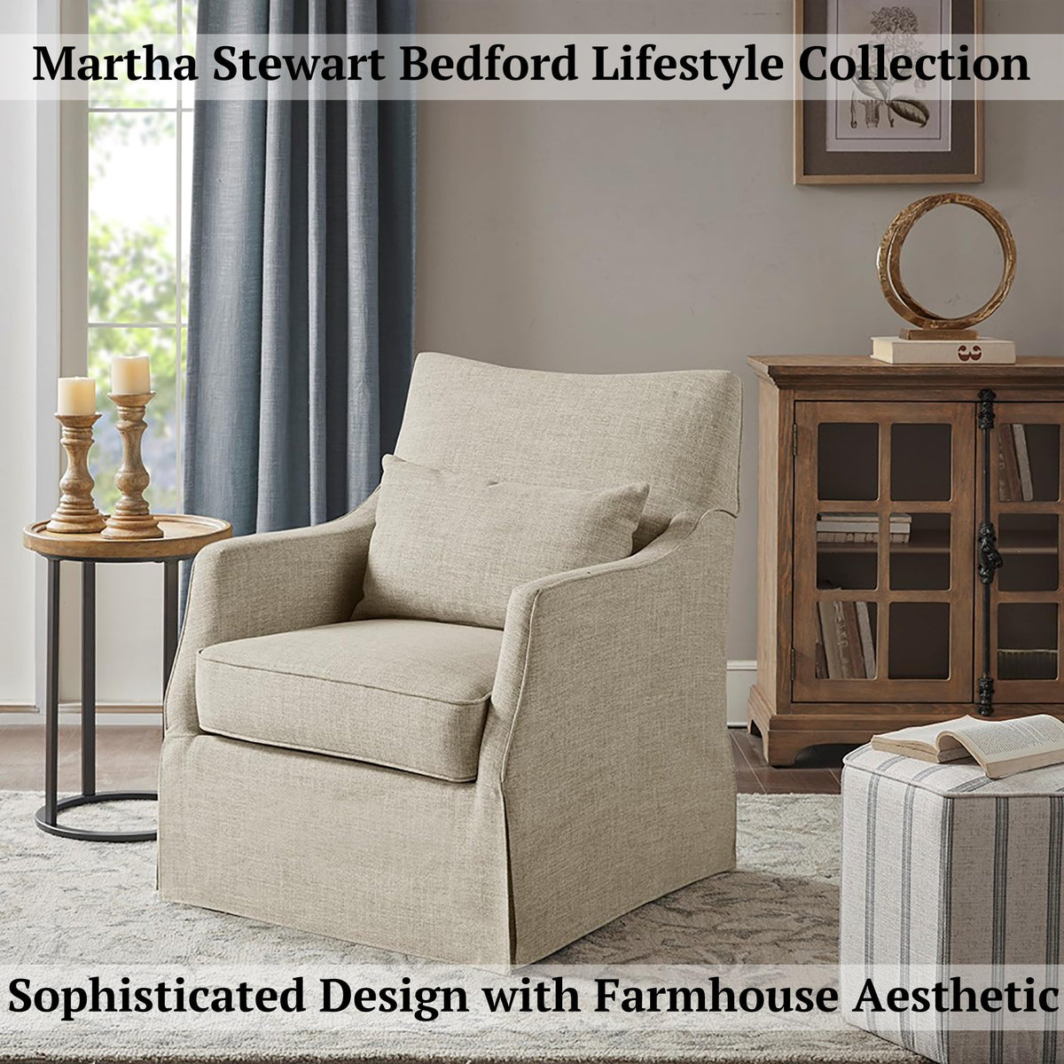 Martha Stewart London Swivel Armchair
