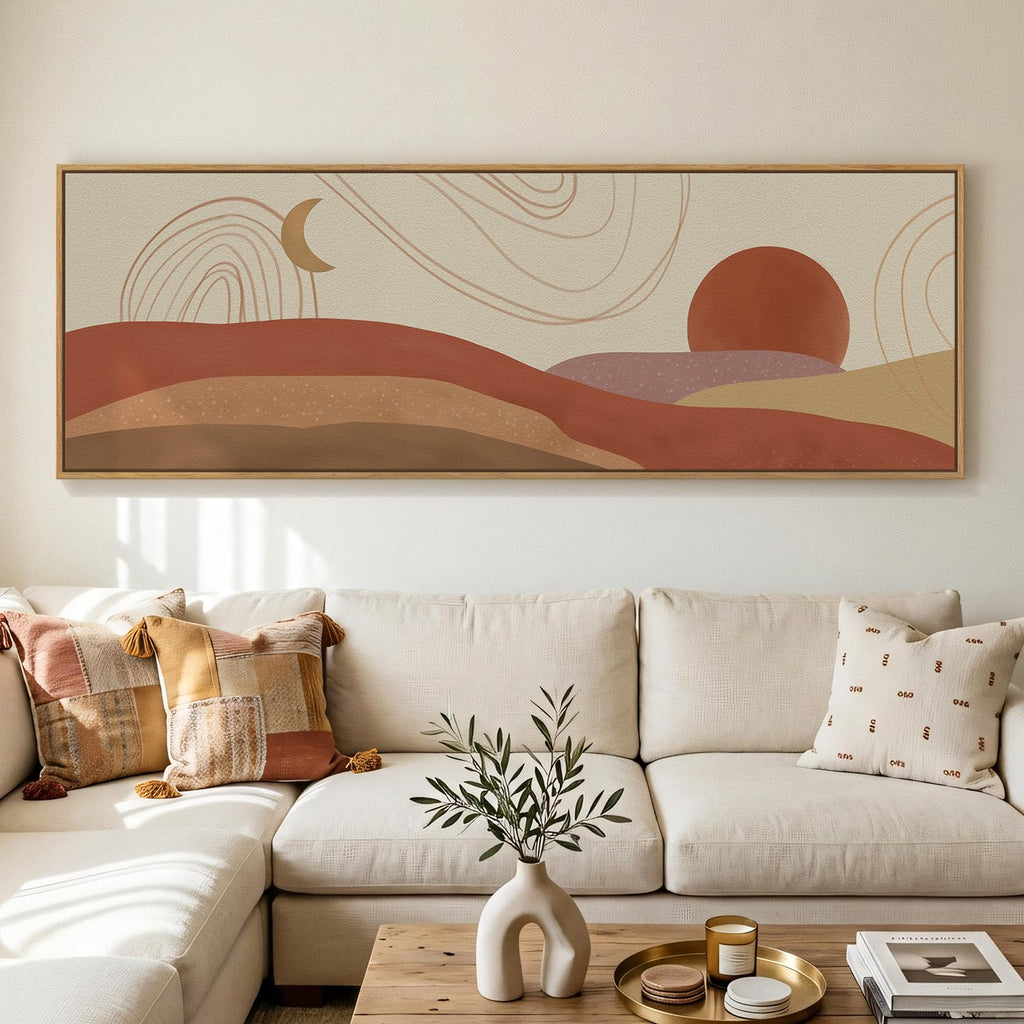 Large Framed Boho Bedroom Wall Art