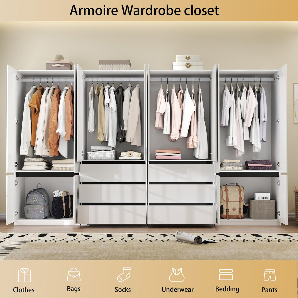 LABROSKIA Six-Drawer White Wardrobe